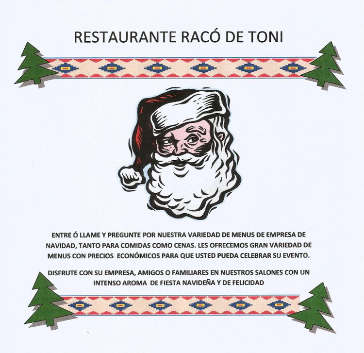 Restaurante Mesón Racó de Toni - Comidas navidad